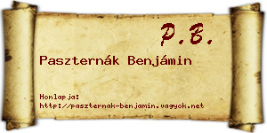 Paszternák Benjámin névjegykártya